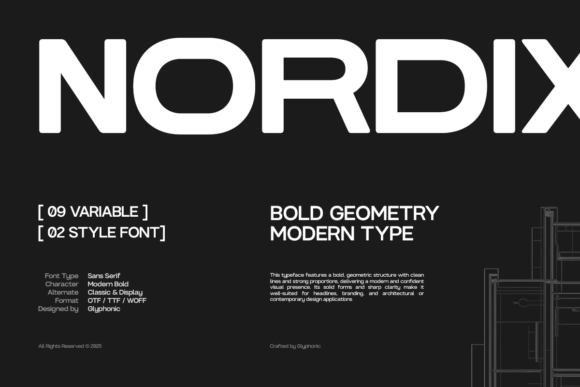 Nordix: A Bold Geometric Typeface for Handmade Creators